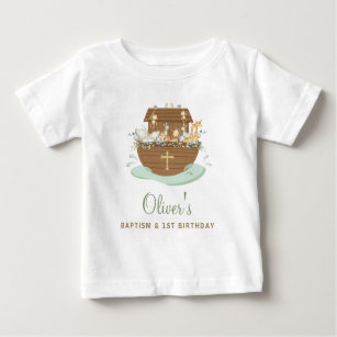 Noah's Ark Taufe Christening 1. Geburtstag Party Baby T-shirt