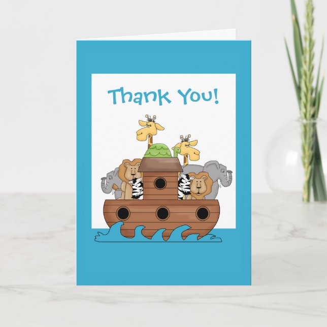 Noah's Ark Vielen Dank Note Card Dankeskarte (Vorderseite)