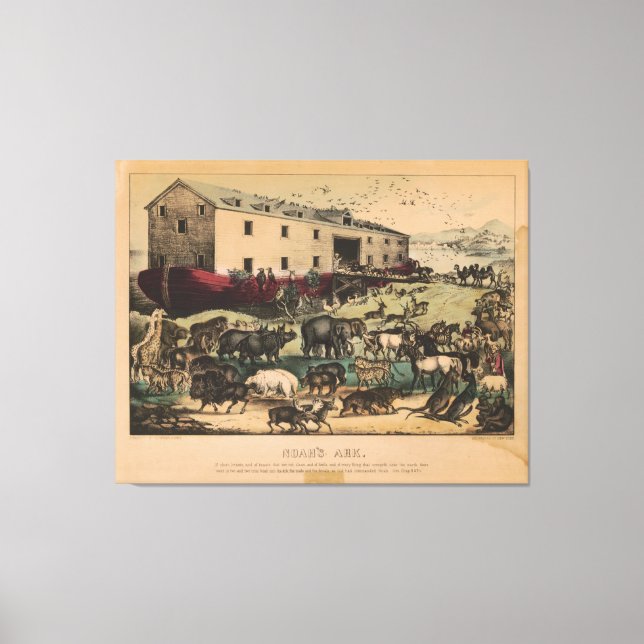 Noah's Ark von Currier & Ives (1868-78) Leinwanddruck (Vorderseite)