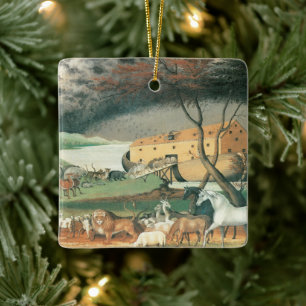 Noah's Ark von Edward Hicks, Vintage Volkskunst Keramikornament