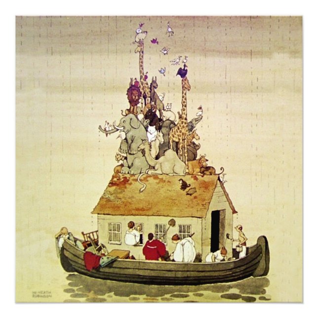 "Noah's Ark" von W. Heath Robinson Fotodruck (Vorne)