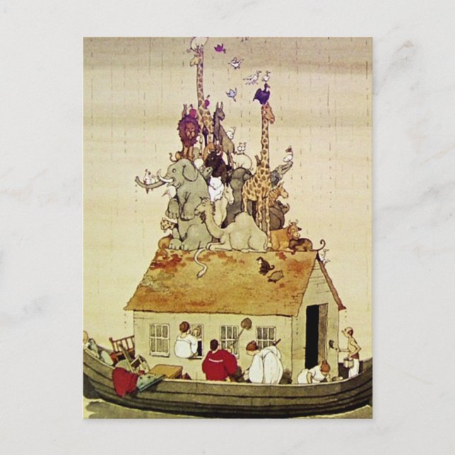 "Noah's Ark" von W. Heath Robinson Postkarte (Vorderseite)