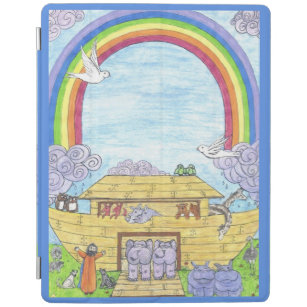 Noahs Ark Watercolor Rainbow Animal Elephant iPad Hülle