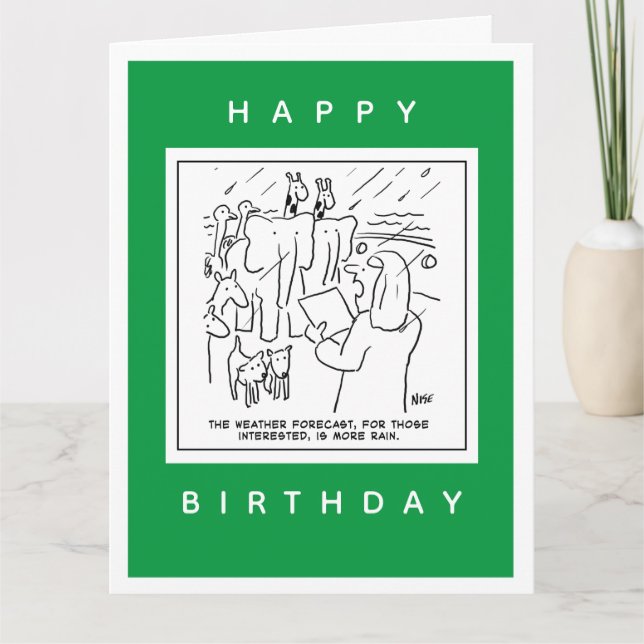 Noahs Ark Weather Forecast Cartoon Karte (Vorderseite)