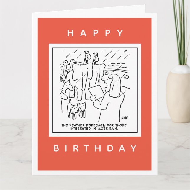 Noahs Ark Weather Forecast Cartoon Karte (Vorderseite)