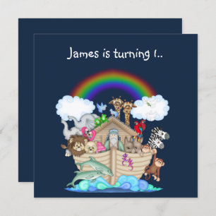 Noahs Arsch Animal Einladung Navy Blue