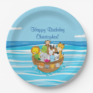 Noahs Baby Aniamls Arche-    personalisiert Pappteller