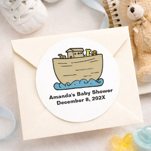 Noahs Kunst Süße Babyparty Geschlechtsneutral Runder Aufkleber