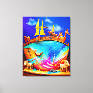 Noahs Niedliches Kind Leinwanddruck