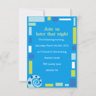 NOAH'S WAVES Bar Bat Mitzvah Empfang Card Einladung