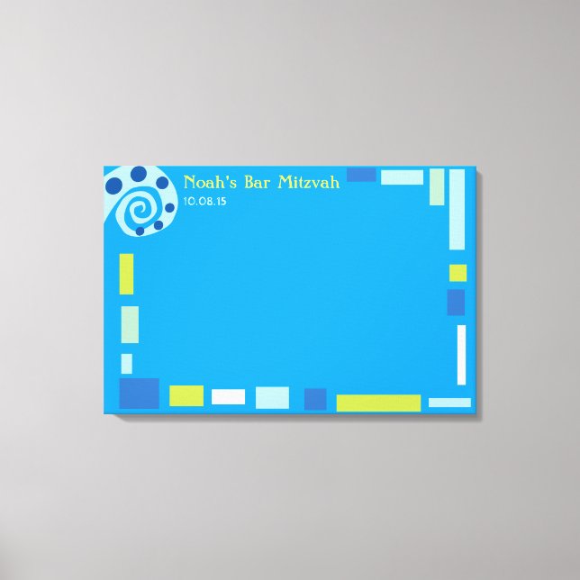 NOAH'S WAVES Bar Bat Mitzvah Sign-In Board Leinwanddruck (Vorderseite)