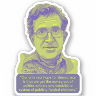 Noam Chomsky Portrait and Quote Aufkleber