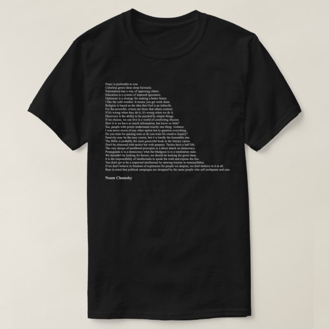 Noam Chomsky Quotes 2 T-Shirt (Design vorne)