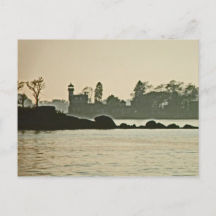 Noank Light House at Dusk Postkarte