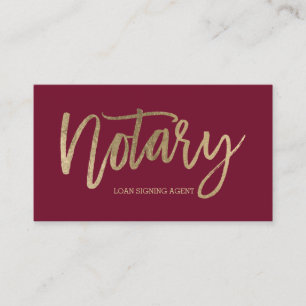 Noary elegante gold typography red burgundy visitenkarte