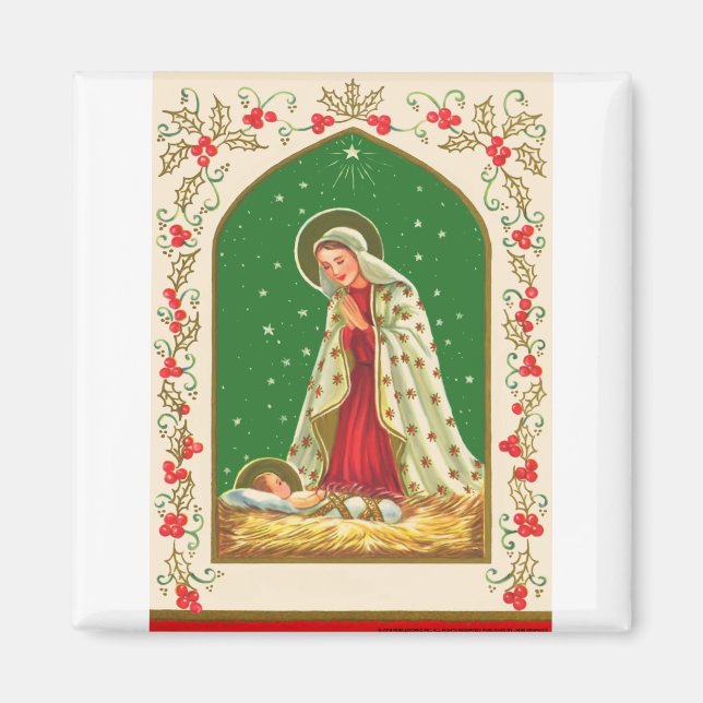 NOB165 Mary and Baby Jesus.tif Magnet (Vorne)