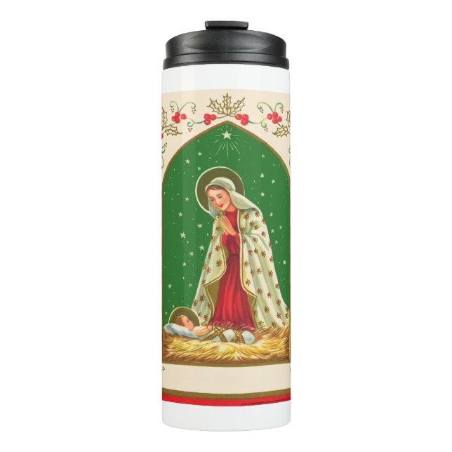 NOB165 Mary und Baby Jesus.tif Thermosbecher (Vorderseite)