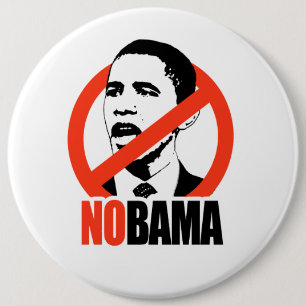 NOBAMA/ANTI-OBAMA T - SHIRT BUTTON