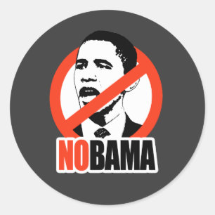 NOBAMA/ANTI-OBAMA-T - SHIRT RUNDER AUFKLEBER