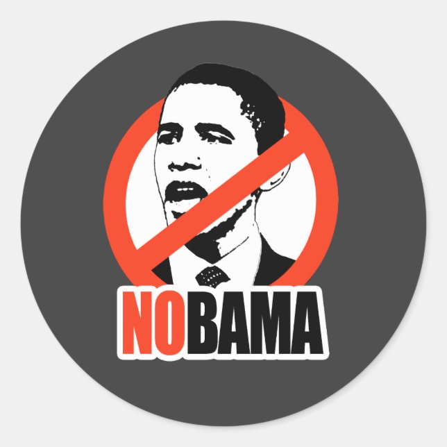 NOBAMA/ANTI-OBAMA-T - SHIRT RUNDER AUFKLEBER (Vorderseite)