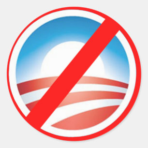 NOBAMA AntiObama T-Shirts, Tassen, Hoodies Runder Aufkleber