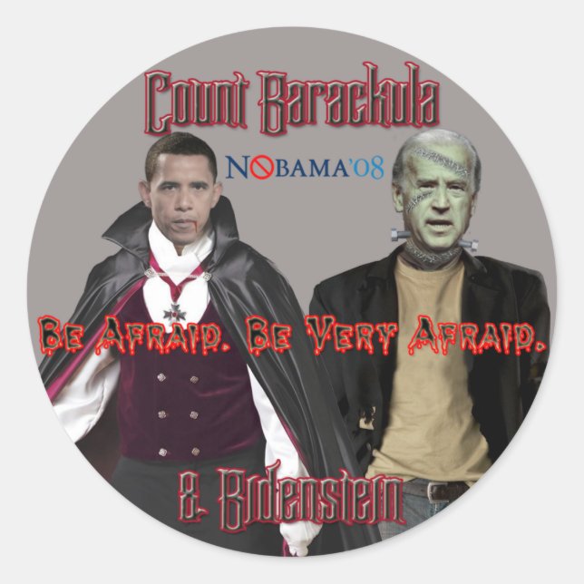 Nobama Halloween - Barackula & Bidenstein Stickers (Vorderseite)