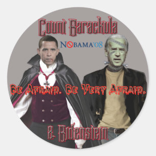 Nobama Halloween - Barackula u. Bidenstein Runder Aufkleber
