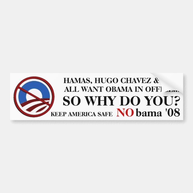 NObama Terroristen Autoaufkleber (Vorne)