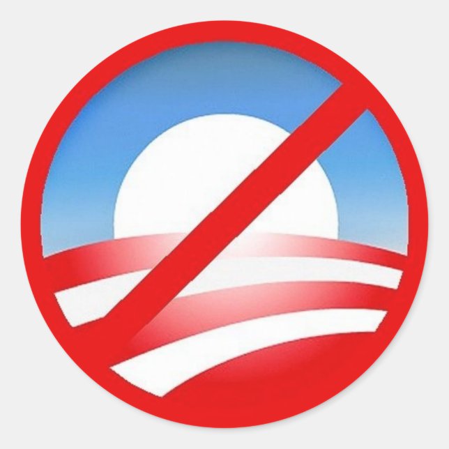 Nobama-Zeichen Runder Aufkleber (Vorderseite)