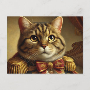 Nobel gut angezogene Tabby-Katze Postkarte