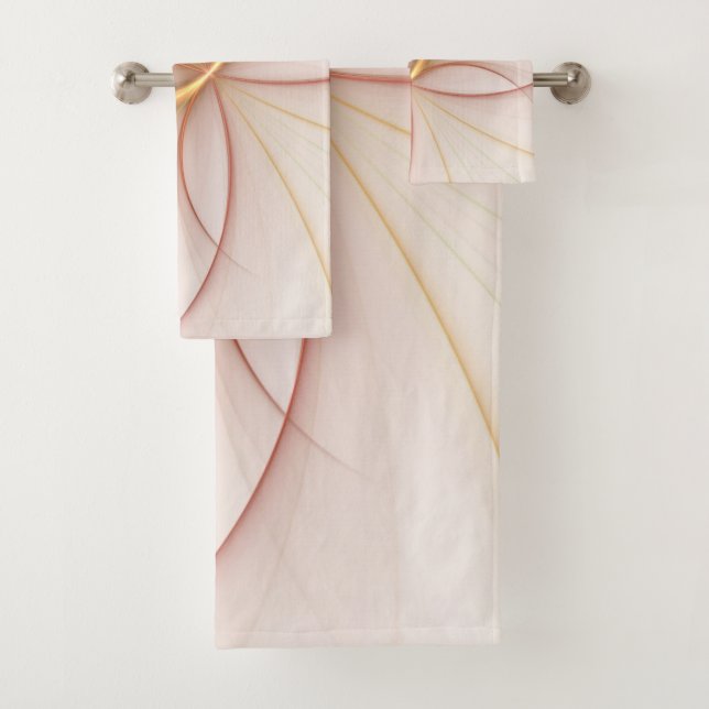 Nobelkupfer und Gold Abstrakt Moderne Fraktal Kuns Badhandtuch Set (Insitu)