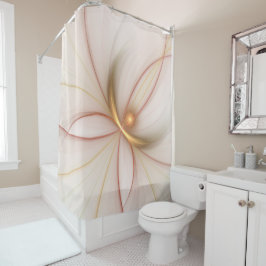 Nobelkupfer und Gold Abstrakt Moderne Fraktal Kuns Duschvorhang