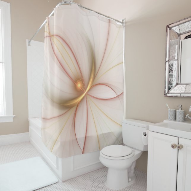 Nobelkupfer und Gold Abstrakt Moderne Fraktal Kuns Duschvorhang (Beispiel)