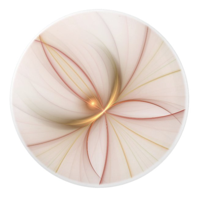 Nobelkupfer und Gold Abstrakt Moderne Fraktal Kuns Keramikknauf (Vorderseite)