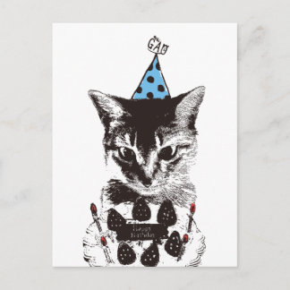 Nobigao Birthday Cat Postkarte
