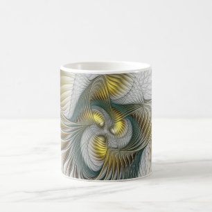 Nobile Golden Aquamarine Abstrakte Fantasie Frakta Kaffeetasse