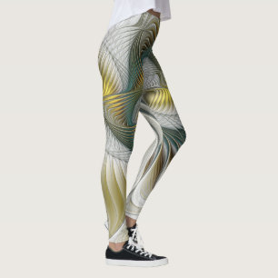 Nobile Golden Aquamarine Abstrakte Fantasie Frakta Leggings