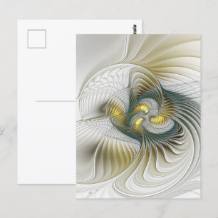 Nobile Golden Aquamarine Abstrakte Fantasie Frakta Postkarte