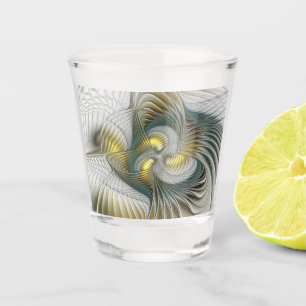 Nobile Golden Aquamarine Abstrakte Fantasie Frakta Schnapsglas