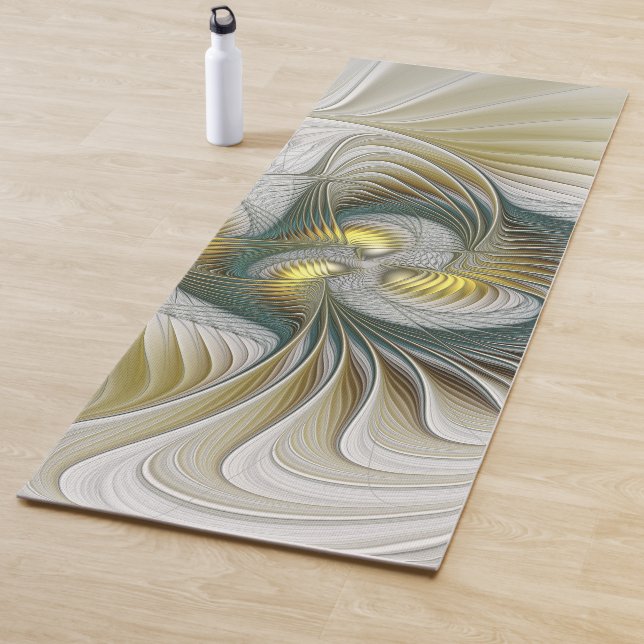 Nobile Golden Aquamarine Abstrakte Fantasie Frakta Yogamatte (Beispiel)