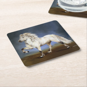Nobility White Icelandic Horse Rechteckiger Pappuntersetzer