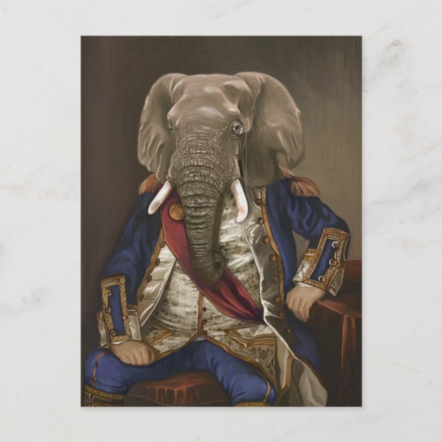 Noble Beasts - Dandy Elephant Poster Postkarte (Vorderseite)