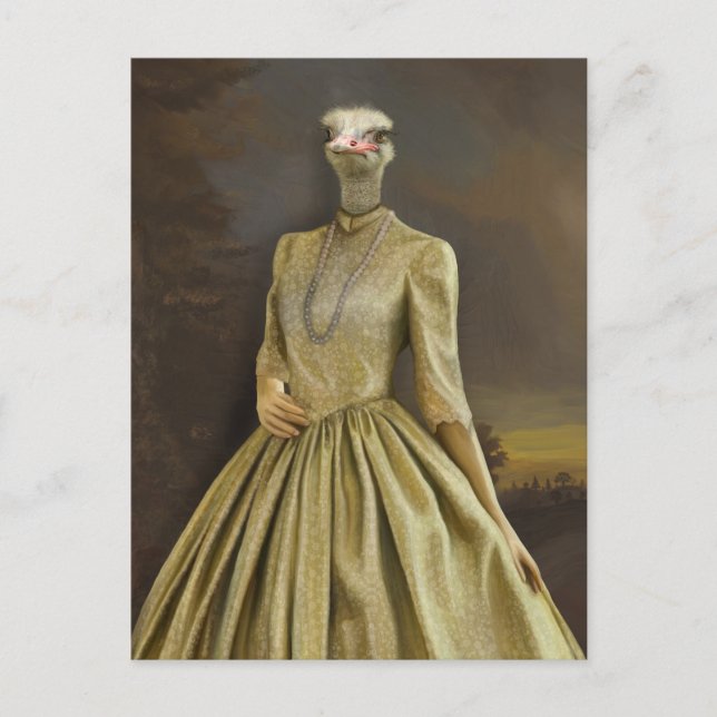 Noble Beasts - Dandy Ostrich Postkarte (Vorderseite)