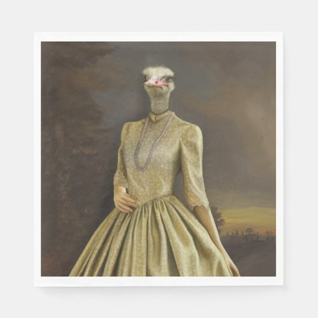 Noble Beasts - Dandy Ostrich  Serviette (Vorderseite)