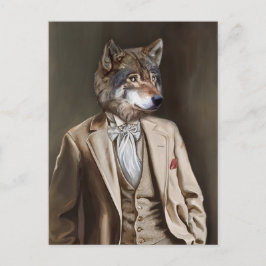 Noble Beasts - Dandy Wolf Postkarte