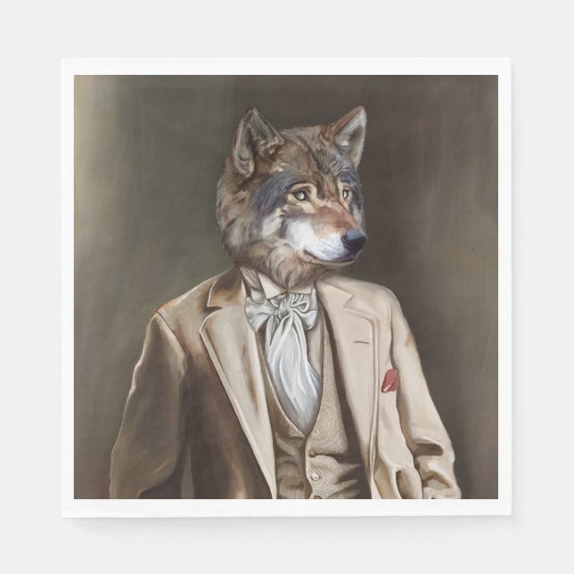 Noble Beasts - Dandy Wolf Serviette (Vorderseite)