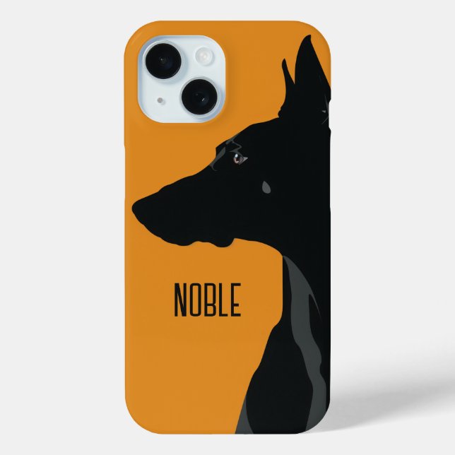 Noble Black Doberman Case-Mate iPhone Hülle (Rückseite)