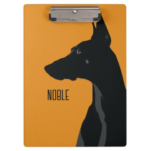 Noble Black Doberman Klemmbrett
