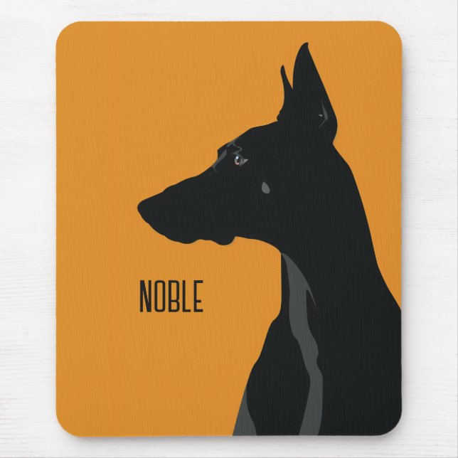 Noble Black Doberman Mousepad (Vorne)