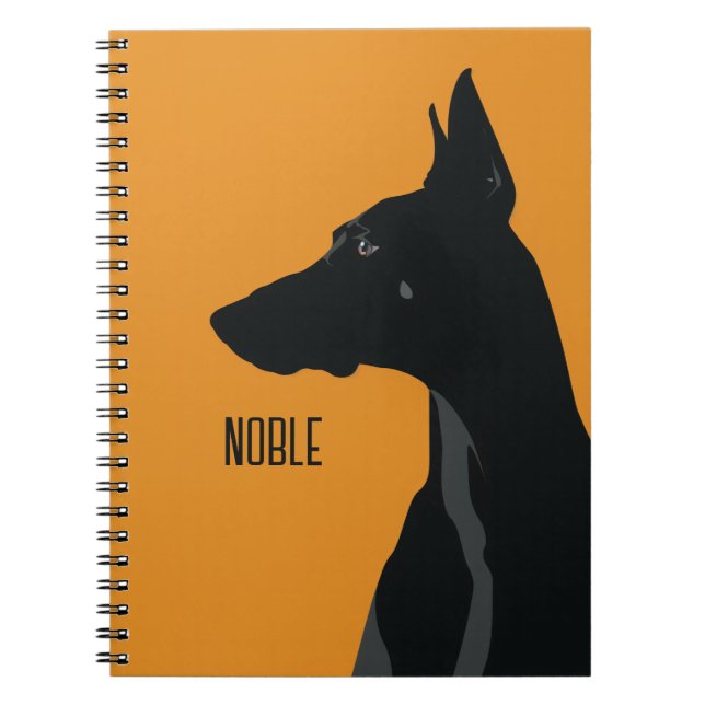 Noble Black Doberman Notizblock (Vorderseite)